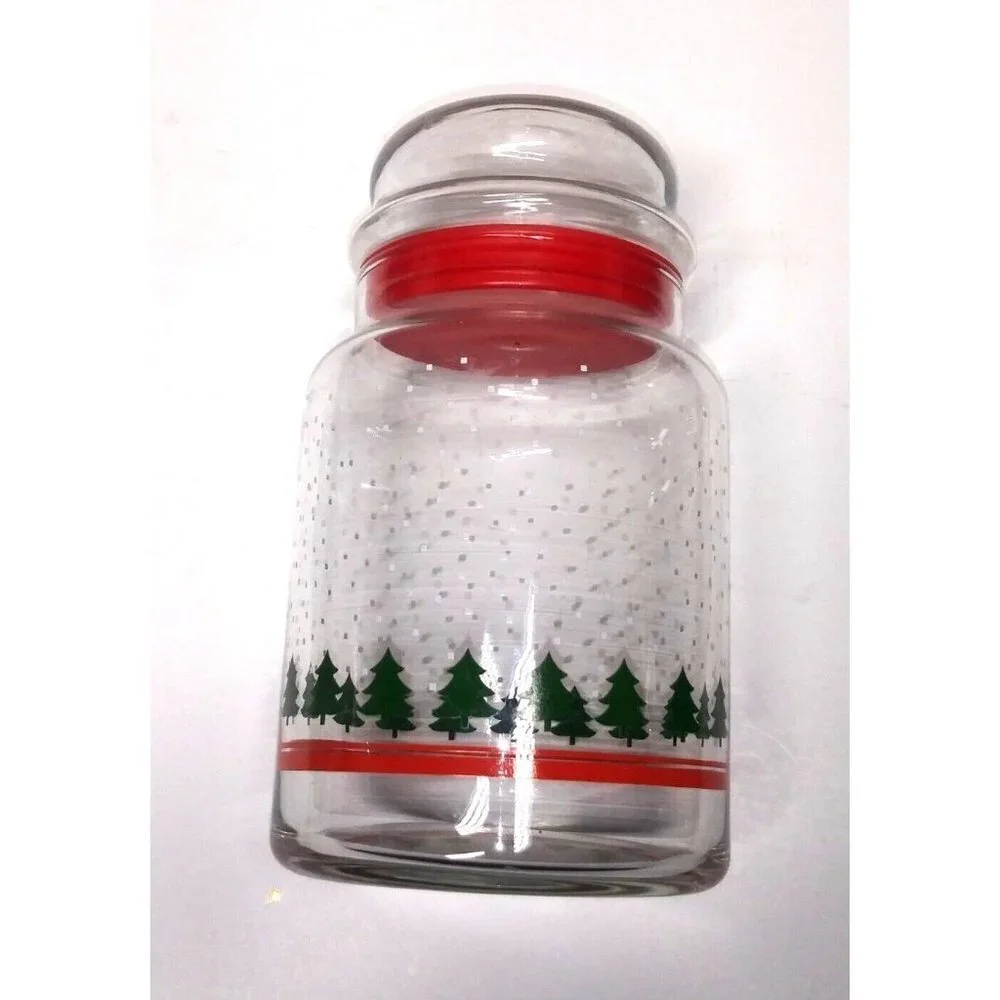 Vintage Libbey Holiday Jar Canister Glass 7